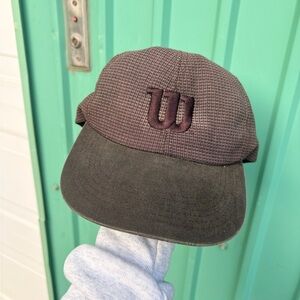 Vintage WILSON tennis hat dad hat grey embroided strap